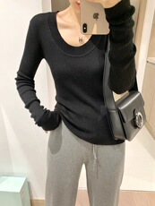 新款百搭时尚简约V领羊毛衫显瘦修身打底衫，女装羊毛衫，圣旺供货