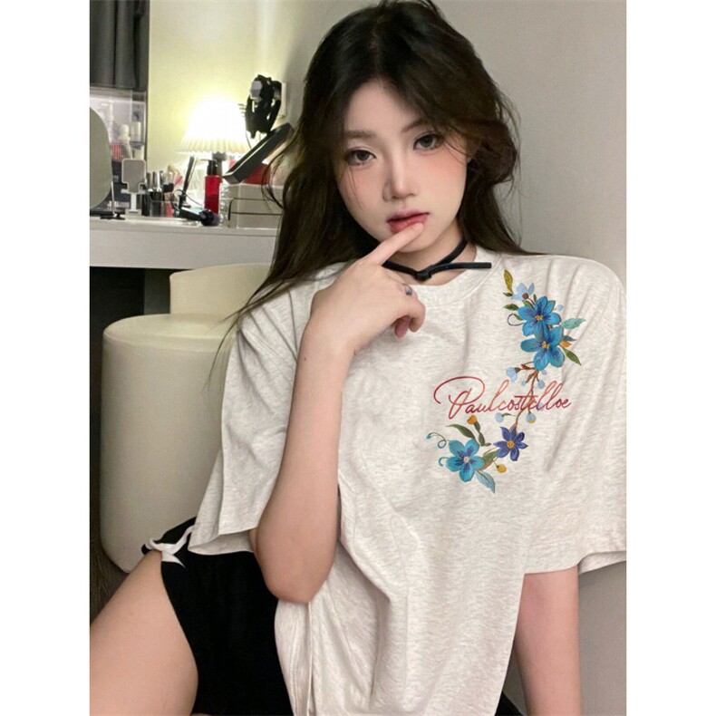 H0744-P35全刺绣索罗娜领口+包边拉肩休闲短袖T恤【成品现货】,男装T恤,星座617A-2
