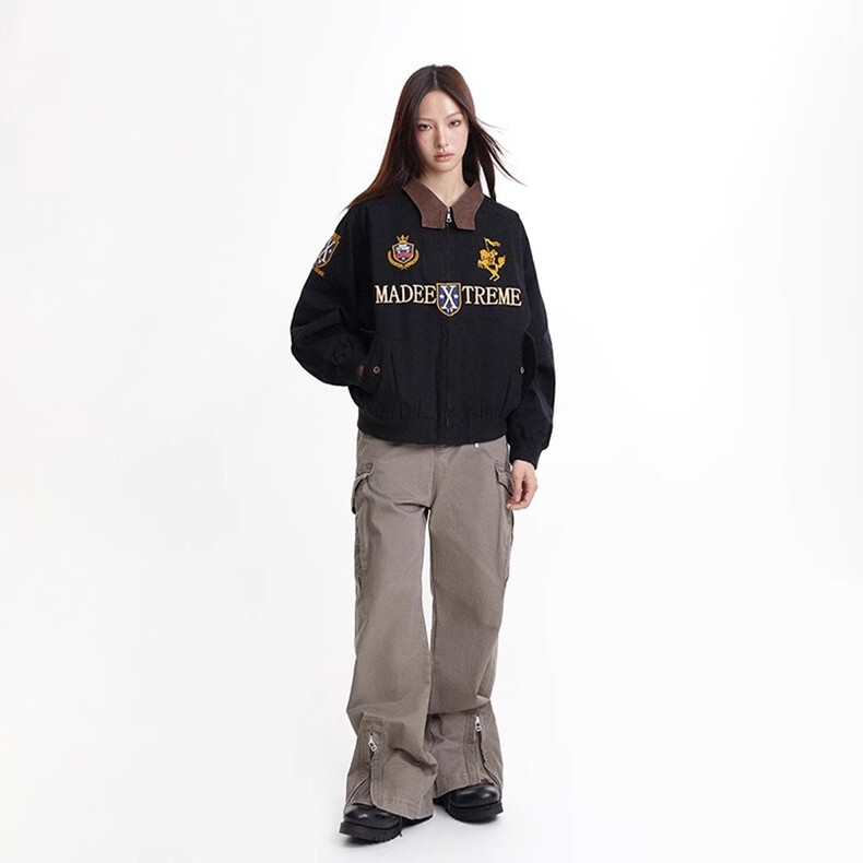 MADEEXTREME美式复古街头高级感哈灵顿夹克秋季刺绣外套潮牌男女,男装夹克,星座218-8