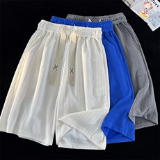 2023夏季新款简约纯色短裤薄款宽松休闲冰丝裤XD22960-P40，男装休闲裤，电商A042
