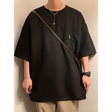 麂皮绒短袖男T恤小众日系复古美式港风设计感1016-1T145P38K55，男装T恤，星座1016-1（原电商B408-1）