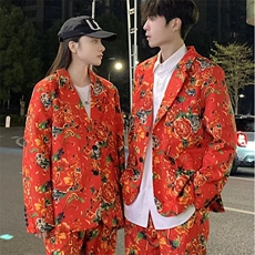 RS1网红同款高质量大码单上衣西装西服婚庆表演出团队服新中式潮，男装西服套装，星座115A(原星座507）