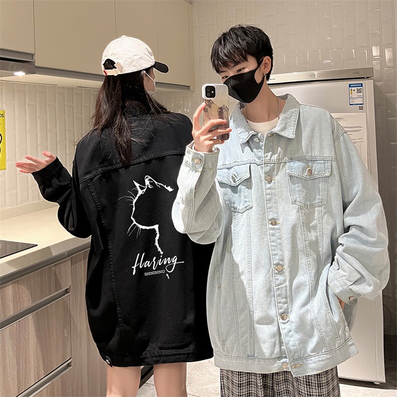 牛仔夹克男大码牛仔外套男茄克NJ77344-P60加绒款-P75,男装夹克,电商A040
