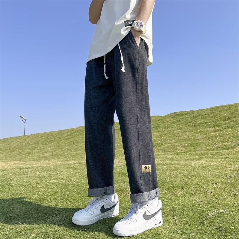 牛仔裤男秋季潮大码休闲裤子高街N747P45,男装牛仔裤,星座1116-2