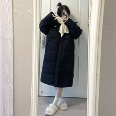 CC086-P105中长款情侣面包服纯色简约长款连帽棉服外套防风，男装棉衣，星座911-3