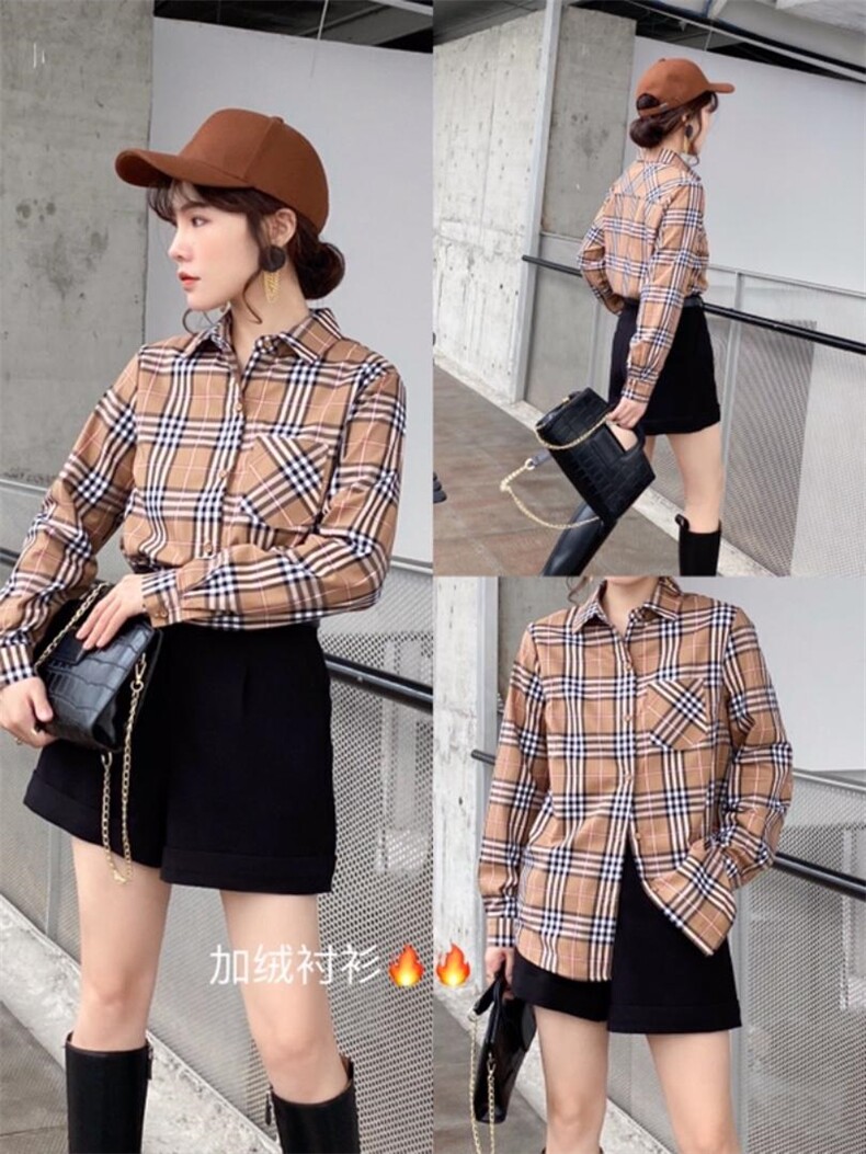 加绒衬衫，女装衬衫，依伊贝诺