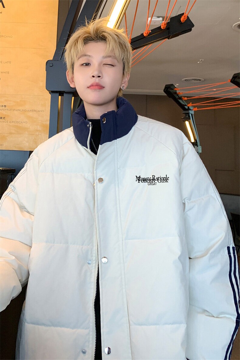 ！2025秋冬新款男士撞色潮牌棉衣加厚保暖棉服外套MY210特P80,男装棉衣,电商B220