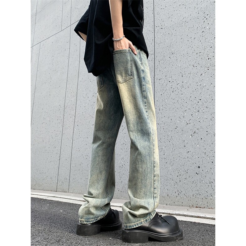 B221美式ins高街暗黑小众修身微喇牛仔裤LK24168-P60控78,男装牛仔裤,电商B221