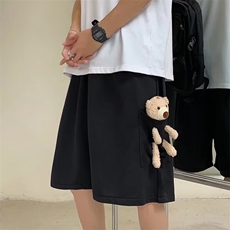美式泰迪短裤男2024新款潮流大码宽松夏季运动复古五分休闲裤，男装休闲裤，星座1013
