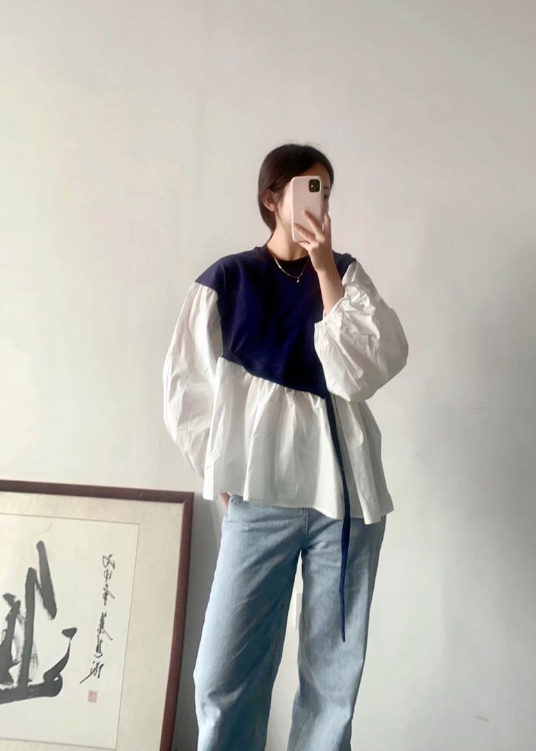 卫衣拼衬衣减龄款,女装卫衣/绒衫,著朴