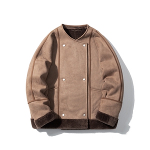 1白底皮毛一体高级感轻奢机车大码M-5XL棉服外套男8708P158控228图片