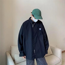 长袖衬衫男港风日系秋季韩版潮流帅气衬衣C2204P33，男装衬衫，星座1116-2