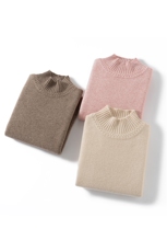 2025春秋新款羊绒衫女100纯羊绒半高领套头毛衣纯色打底针织上衣，女装羊绒衫，广悦羊绒