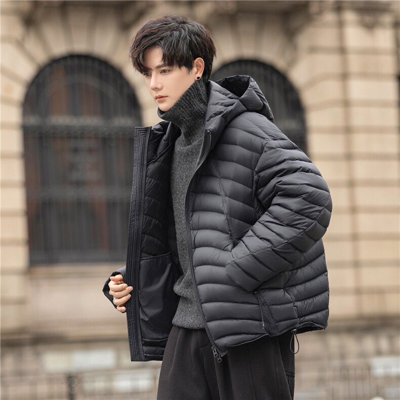 充绒210g加厚羽绒服冬季90白鸭绒连帽羽绒外套男2800-P475控898,男装羽绒服,电商A355（原A415）