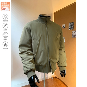 羽绒服90绒廓形飞行夹克冬季美式工装外套男 5D1143-TP109不图片