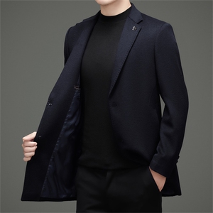 【皮尔卡丹专版】主推高端男手工绵羊毛山羊绒双面呢西服外套图片