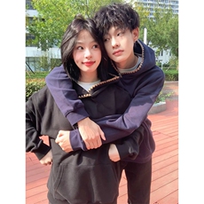 抖音得物高品质二开25秋冬美式重磅宽松纯色连帽贝壳刺绣卫衣W63，男装卫衣，电商A486-1