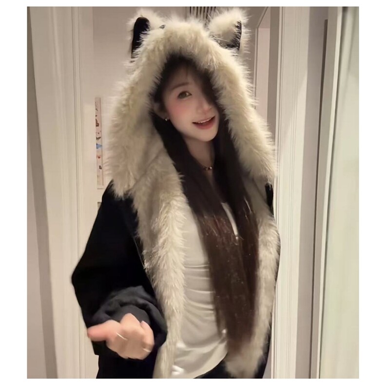 1506-1/MWP171/P98美式座山雕猫耳朵毛领连帽棉衣冬季新款加厚,男装棉衣,星座1506-1