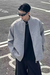 现货 网图慎用 春秋款皮夹克扎染皮衣外套 JK317 P65图片