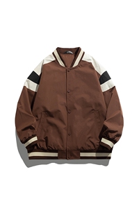 小牛津上衣夹克宽松落肩拼色棒球服外套XZ214-8 JK700-P65图片