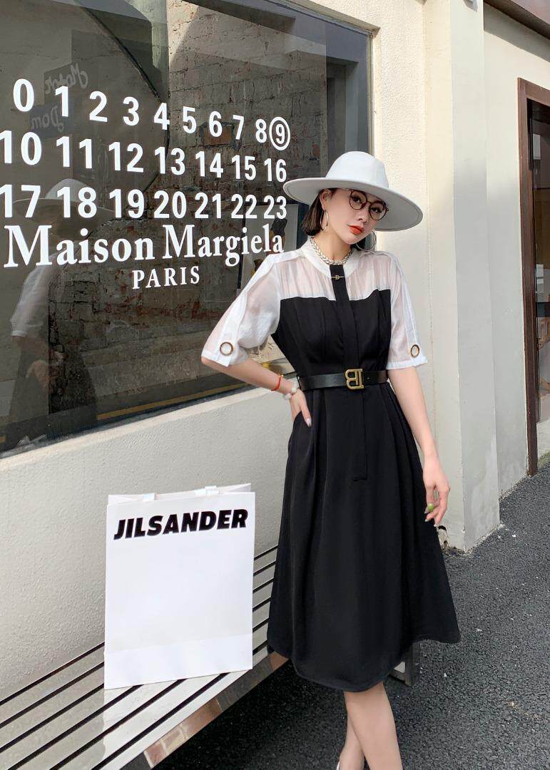 气质两色连衣裙！上款！，女装连衣裙，布丁花