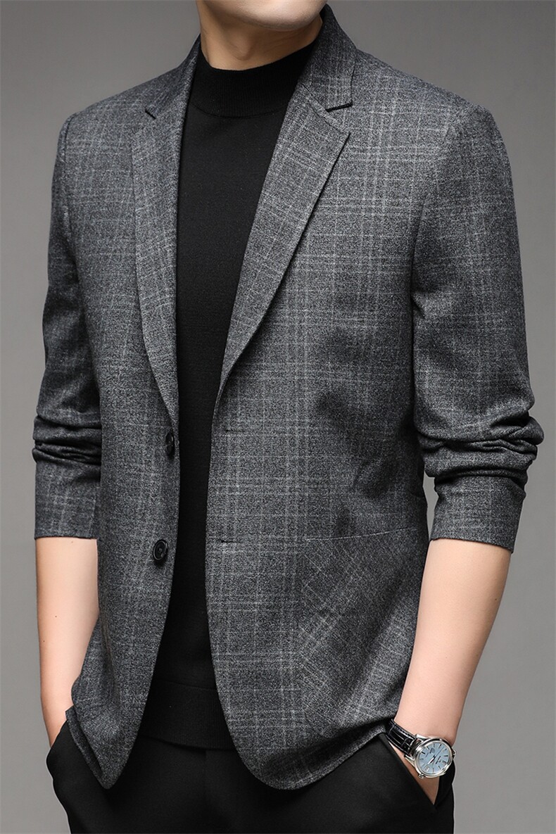 YH551男士2023秋新款长袖西服休闲外套单装西装P190,男装西服,电商B360