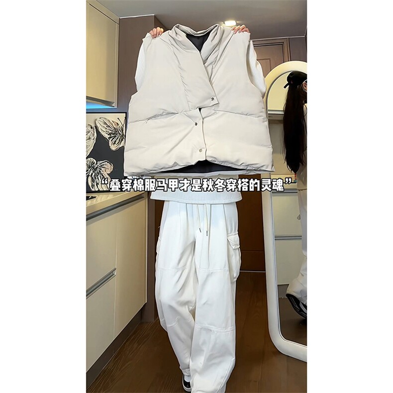 冬款棉衣小众解构设计马甲潮搭高街痞帅慵懒风外套HY684TP75,男装棉衣,电商A102B