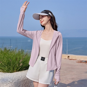 冰丝凉感防紫外线防晒衣女夏季2025新款小个子修身显瘦防晒服外套图片