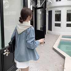 特大码300斤牛仔外套男装秋季新款显瘦上衣连帽宽松韩版ins外套潮，女装牛仔外套，依路服饰