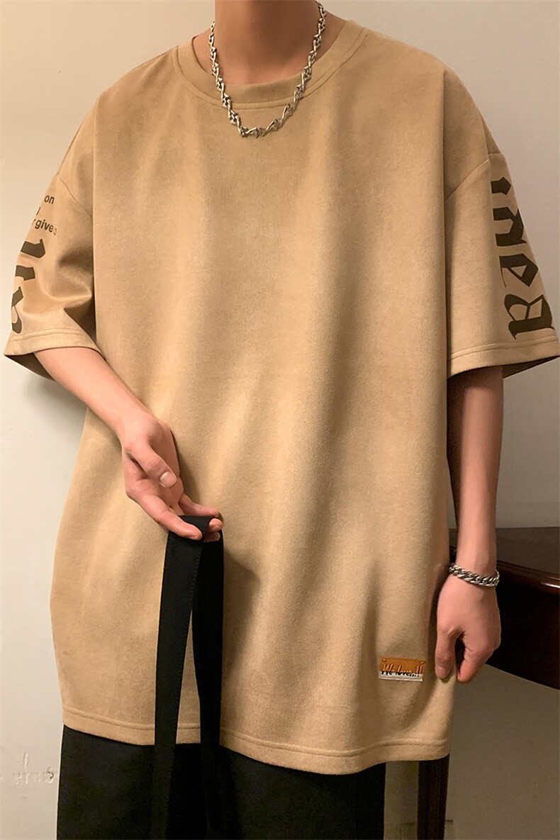 新款短袖男港风暖光夏季t恤休闲百搭印花圆领T恤男上衣TC3136-P35,男装T恤,星座717