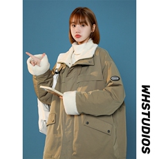 中性风男女冬季加绒加厚工装立领保暖棉服大衣A406MY123特P100，男装棉衣，星座309（原A406）