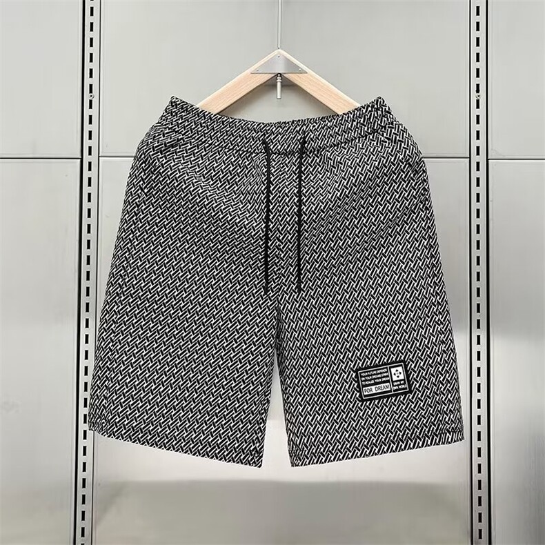 夏季新款美式短裤男潮牌薄款设计感小众宽松大码运动休闲五分裤子，男装牛仔裤，星座506A