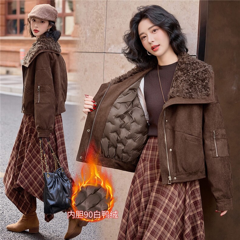 BAO款新增颜色2025冬季新款大毛领拼接90绒羽绒服女外套,女装羽绒服,美沁