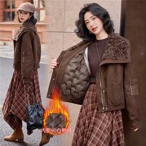 BAO款新增颜色2025冬季新款大毛领拼接90绒羽绒服女外套图片