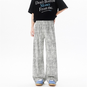 8XL-M 棉麻扎染糯米裤垂感直筒宽松慵懒休闲阔腿裤K9130P68控98图片