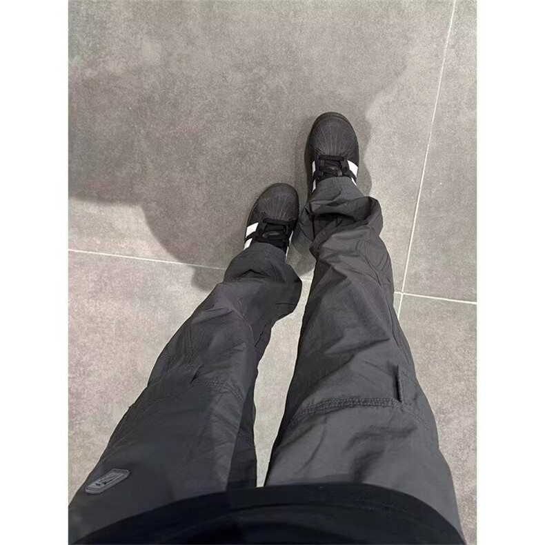 美式潮流机能户外速干工装裤男抽绳宽松直筒冲锋休闲裤XXA38,男装工装外套,星座208-5