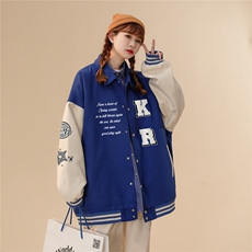 中性23春季ins时尚潮流字母印花翻领棒球服夹克外套G602P85控108，男装夹克，A247A