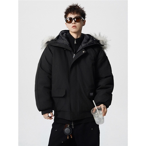 连帽可脱卸毛领S-5XL大码：聚酯纤维棉衣男MY77917P138控198图片