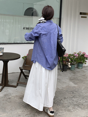 2025夏季新款白色打褶显瘦中高腰半身裙，百搭半身裙，女装半身裙，米莱