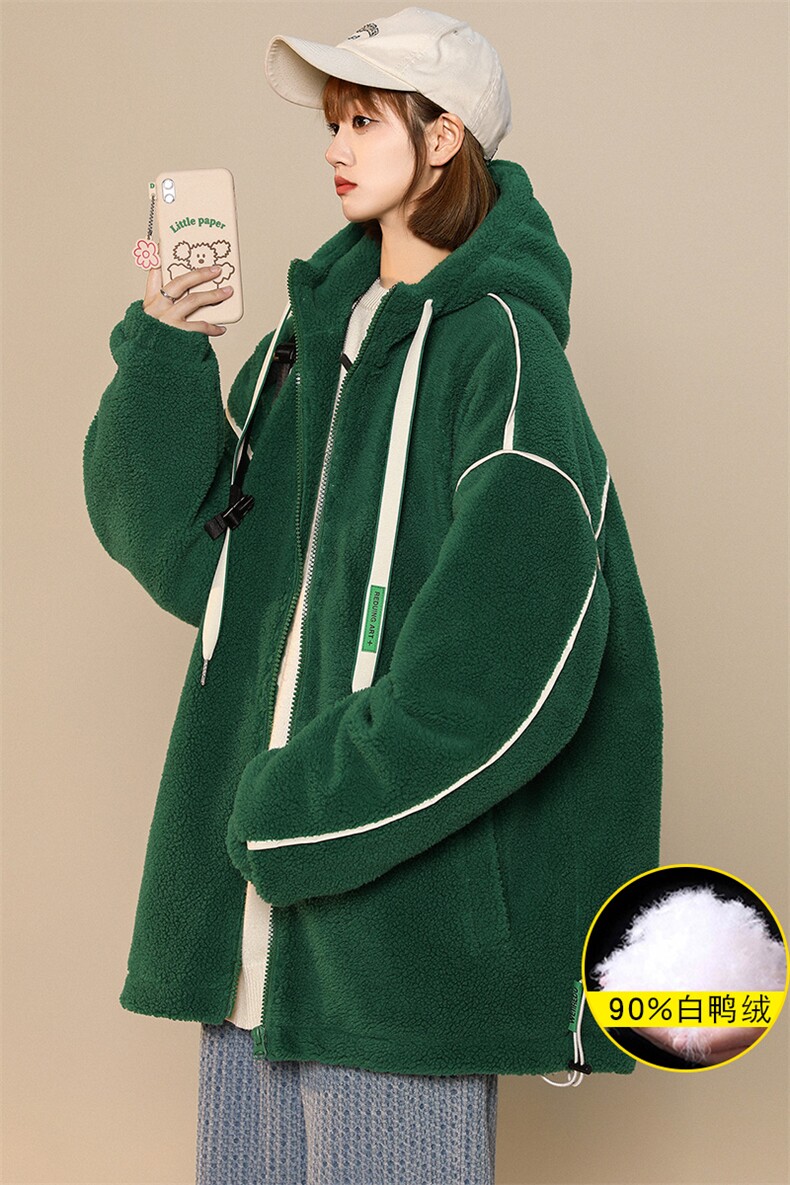 冬装中性风加厚羊羔绒连帽外套休闲羽绒服男女8153-P195控价268,男装羽绒服,电商A441-1