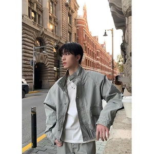 现货得物二开 复古工装宽松立领水洗cleanfit夹克美式JK1252-P98图片