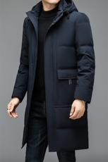 2023冬季新款男士中长款连帽羽绒服中年白鸭绒加厚保暖男装外套，男装羽绒服，电商B212（原钱塘6029）