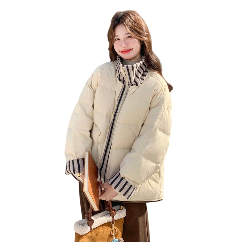 韩系chic立领泡芙羽绒服女2025冬季新款加厚面包服外套高级小众,女装羽绒服,2B237