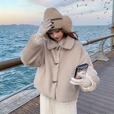 新款！现货大货已出！90绒蕾丝毛毛花边外套6958-P245-K368，女装羽绒服，2D034