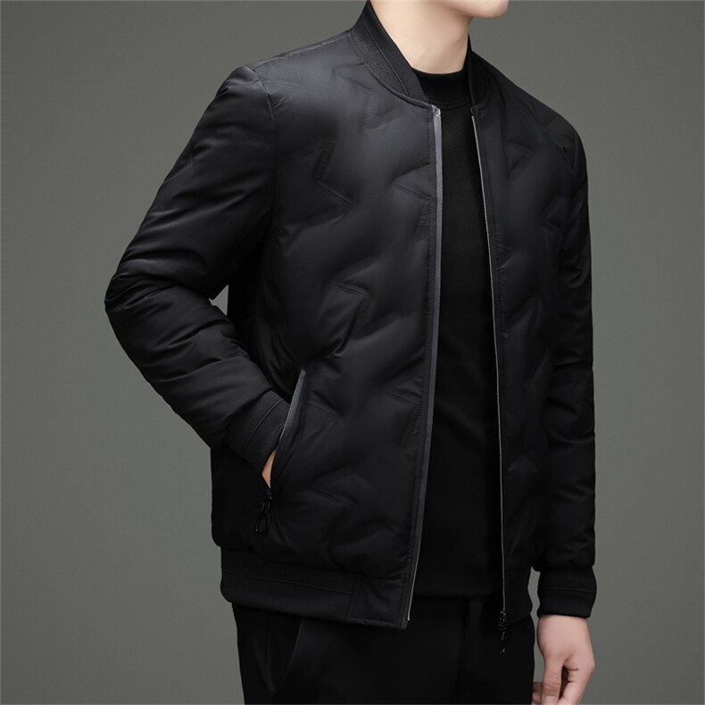 秋冬棒球领新标90绒子白鸭绒羽绒服外套中年男士加厚羽绒服夹克,男装夹克,钱塘723
