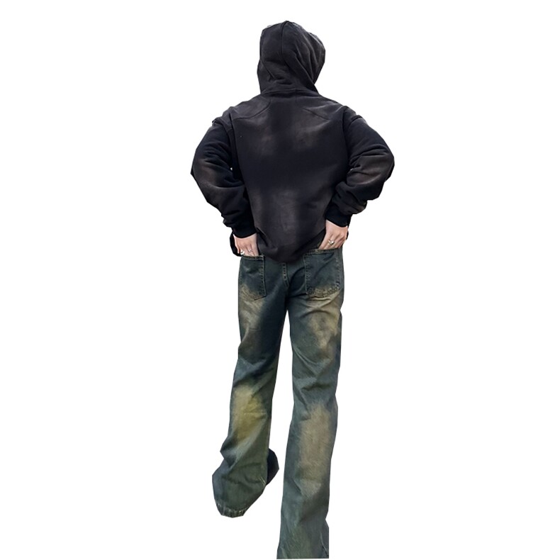 美式ins高街hiphop微喇重工艺水洗复古蓝牛仔裤货号K2322-1P60,男装牛仔裤,电商A063