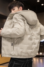 现货足连帽轻薄压花通道布学生团体校服大码宽松白鸭绒羽绒服男，男装羽绒服，星座301D-5(原星座1415）
