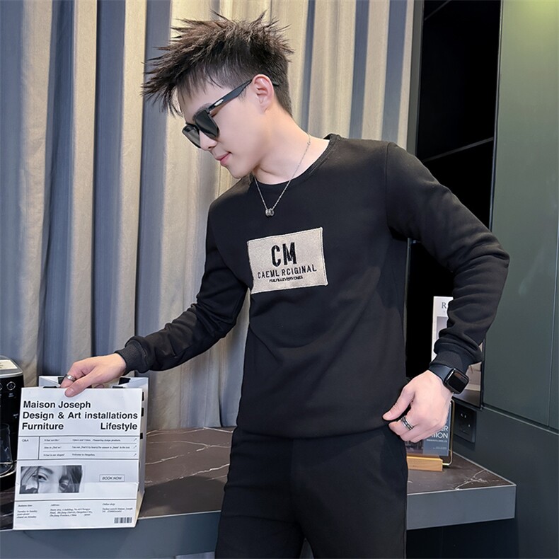 加绒卫衣男2025新款秋冬男装青少年男士冬季5060P48加绒5878,男装卫衣,电商C208