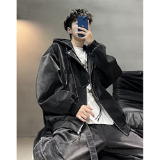 慵懒皮衣ins流行原宿新款时尚日系潮流文艺百搭气质简约J93，男装皮衣，星座1116A（原606A-3）