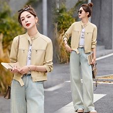 2026春季新款机车服短款皮衣外套，女装皮衣，自然秀